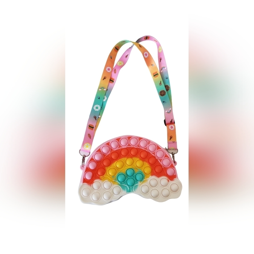 Double sided rainbow POP IT PURSE EUC